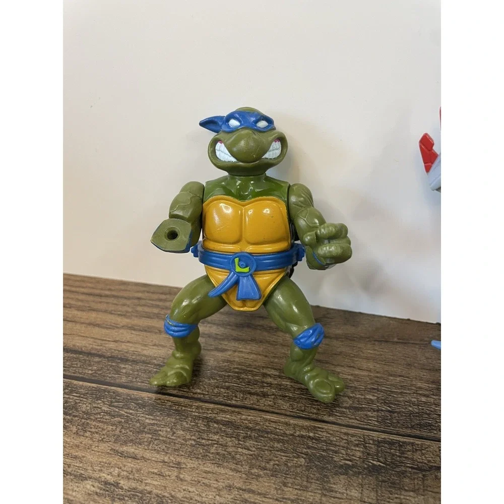 Vintage TMNT Broken Damaged Action Figure Lot Wyrm Cyber Samurai Ace Duck Leo